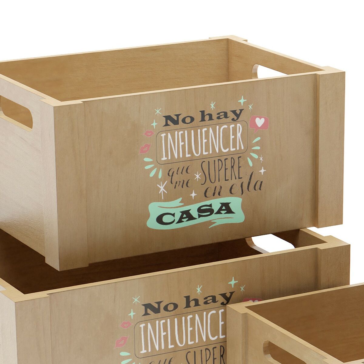 Image secondaire de Set de boîtes décoratives Versa Bois (3 Pièces)