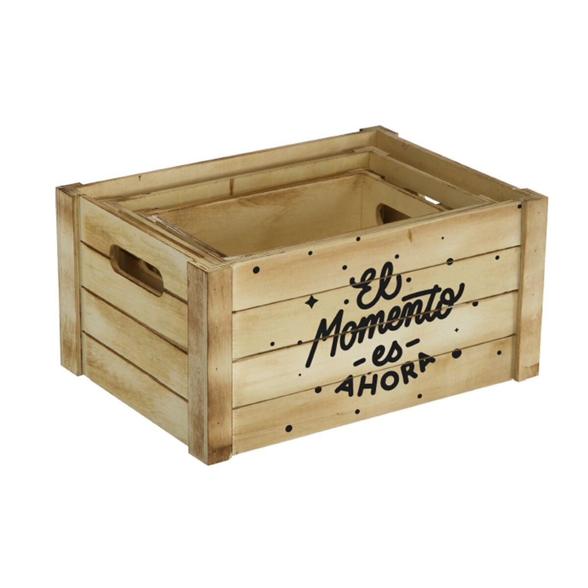 Image secondaire de Set de boîtes décoratives Versa Bois (3 Pièces)