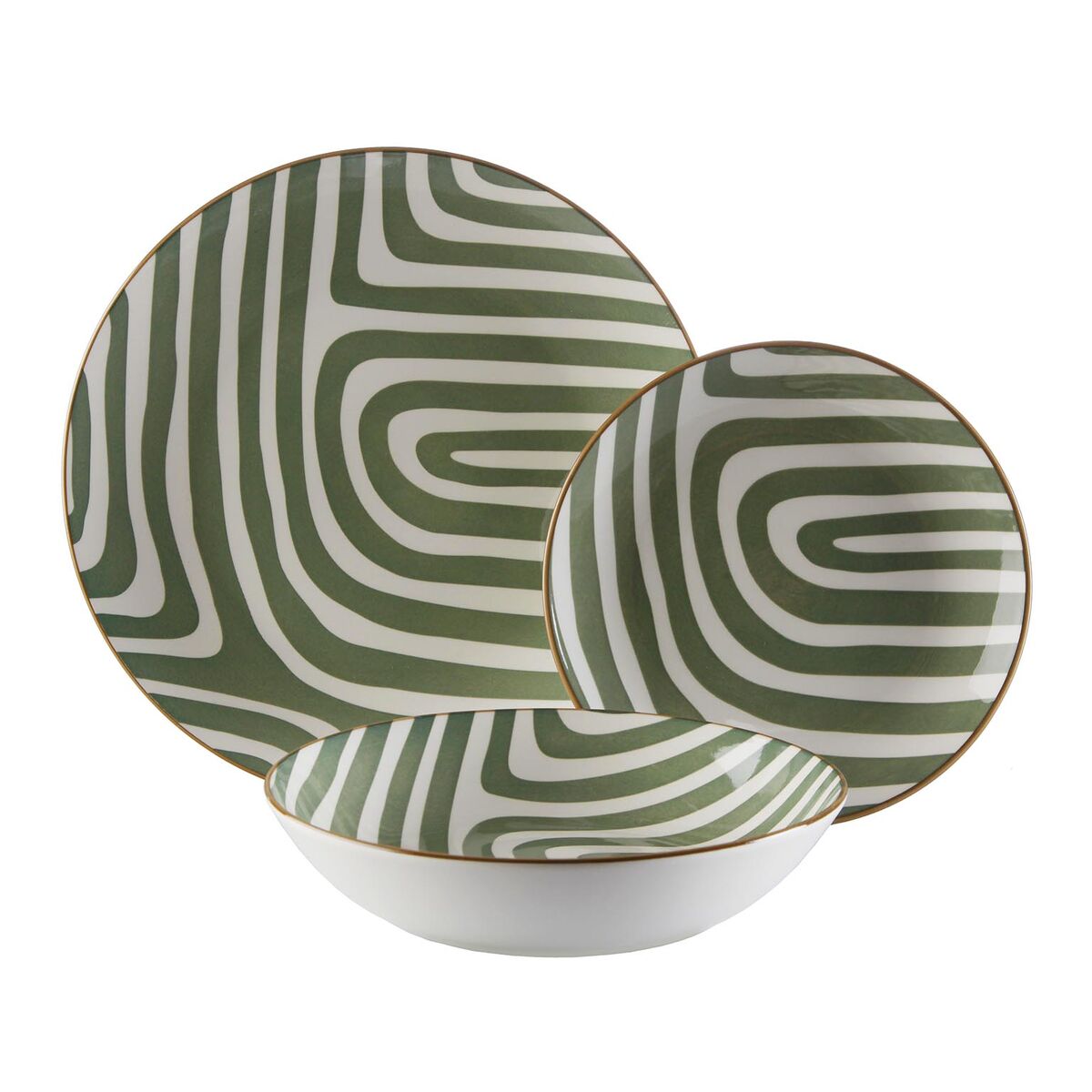 Assiettes Versa Vert Porcelaine