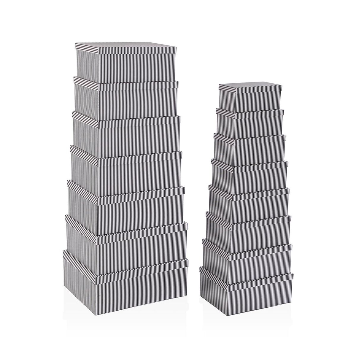 Set de boîtes décoratives Versa Gris Carton (15 Pièces)