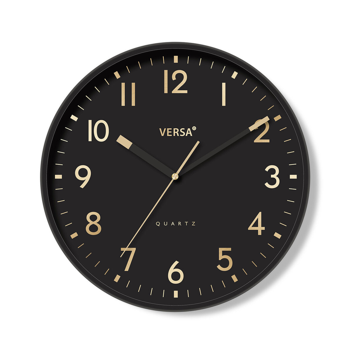 Horloge Murale Versa Noir Plastique 4 x 30 x 30 cm