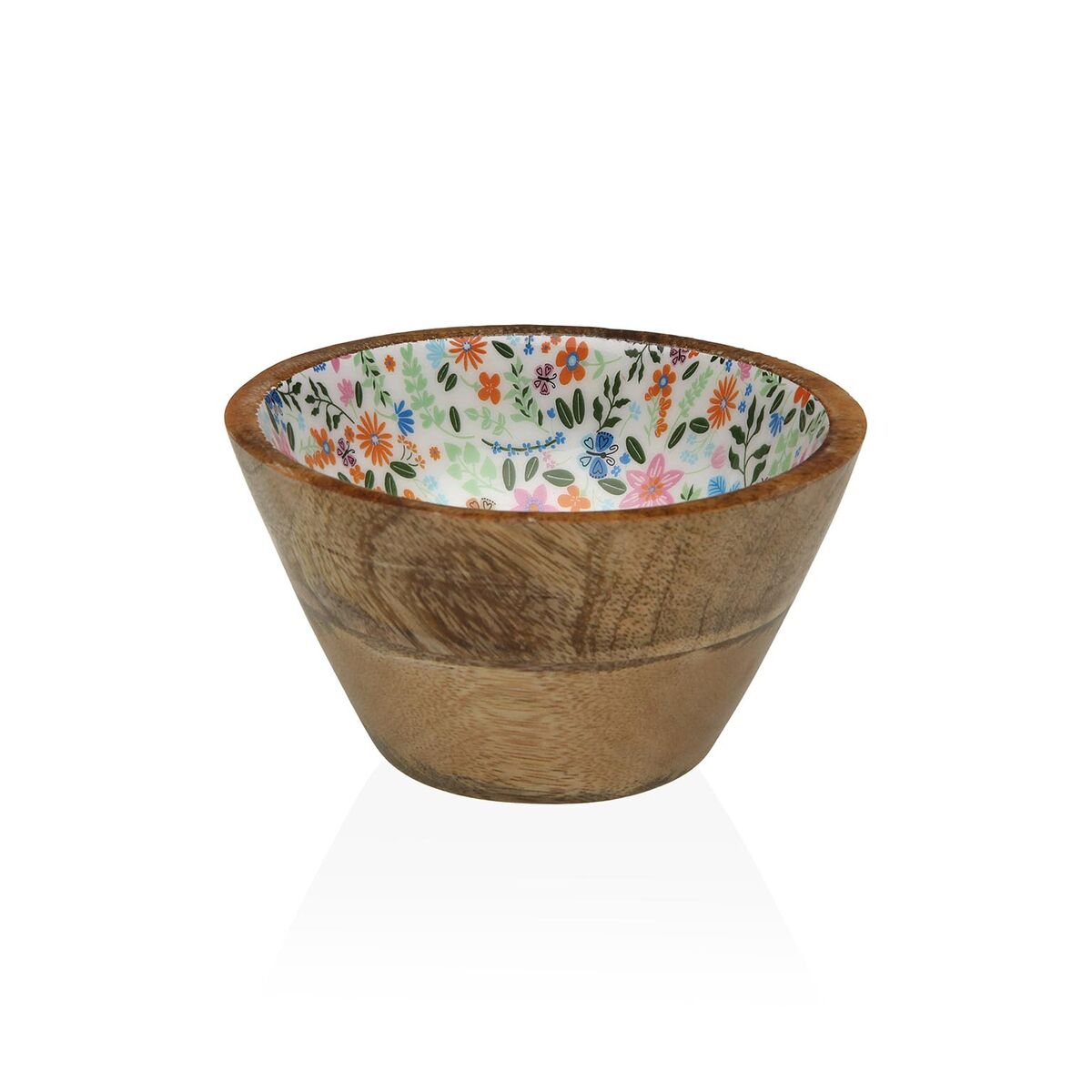 Bol Versa Bambou Bois de manguier Fleurs 13 x 7 x 13 cm