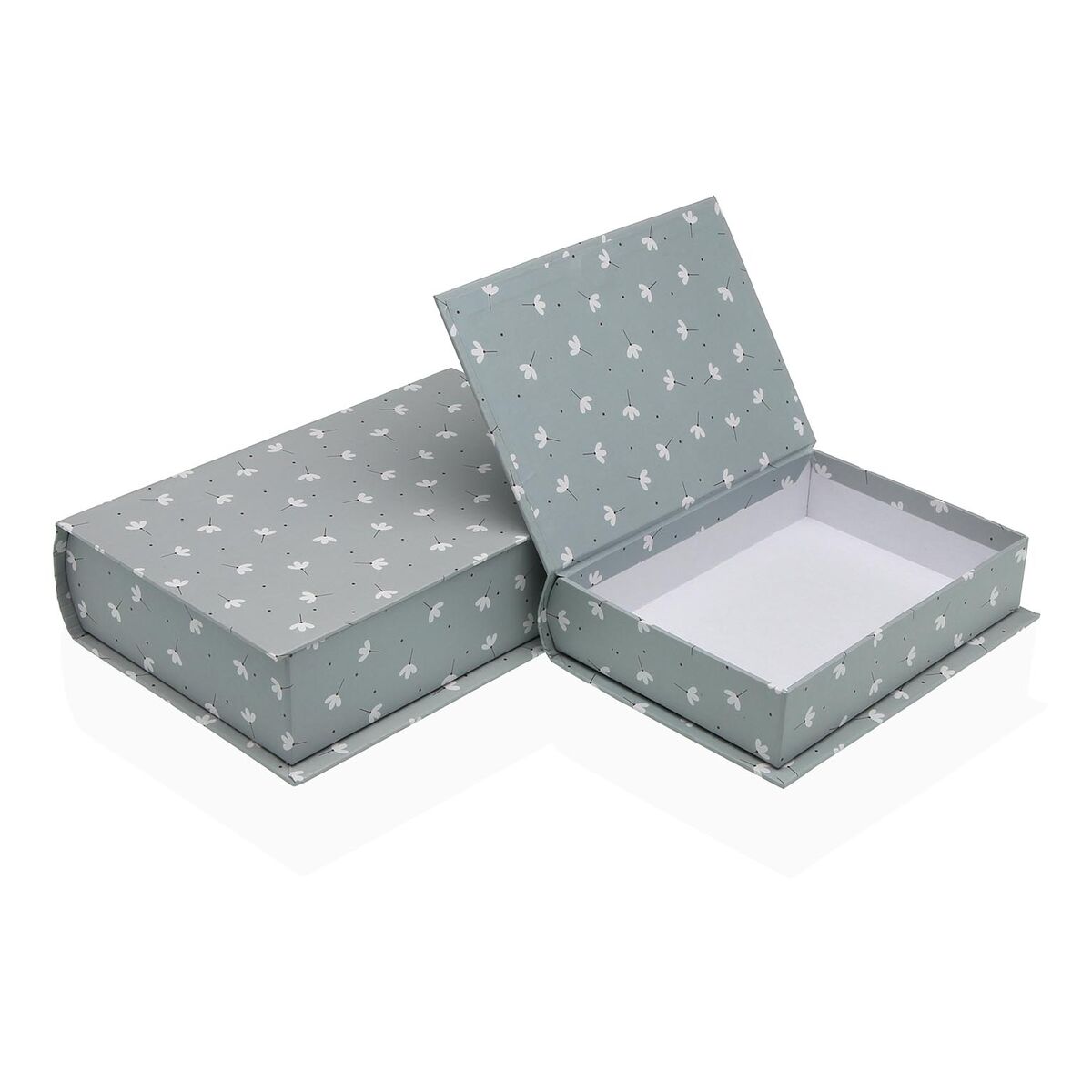Image secondaire de Boîte Décorative Versa Toile Bois MDF Fleurs Livre
