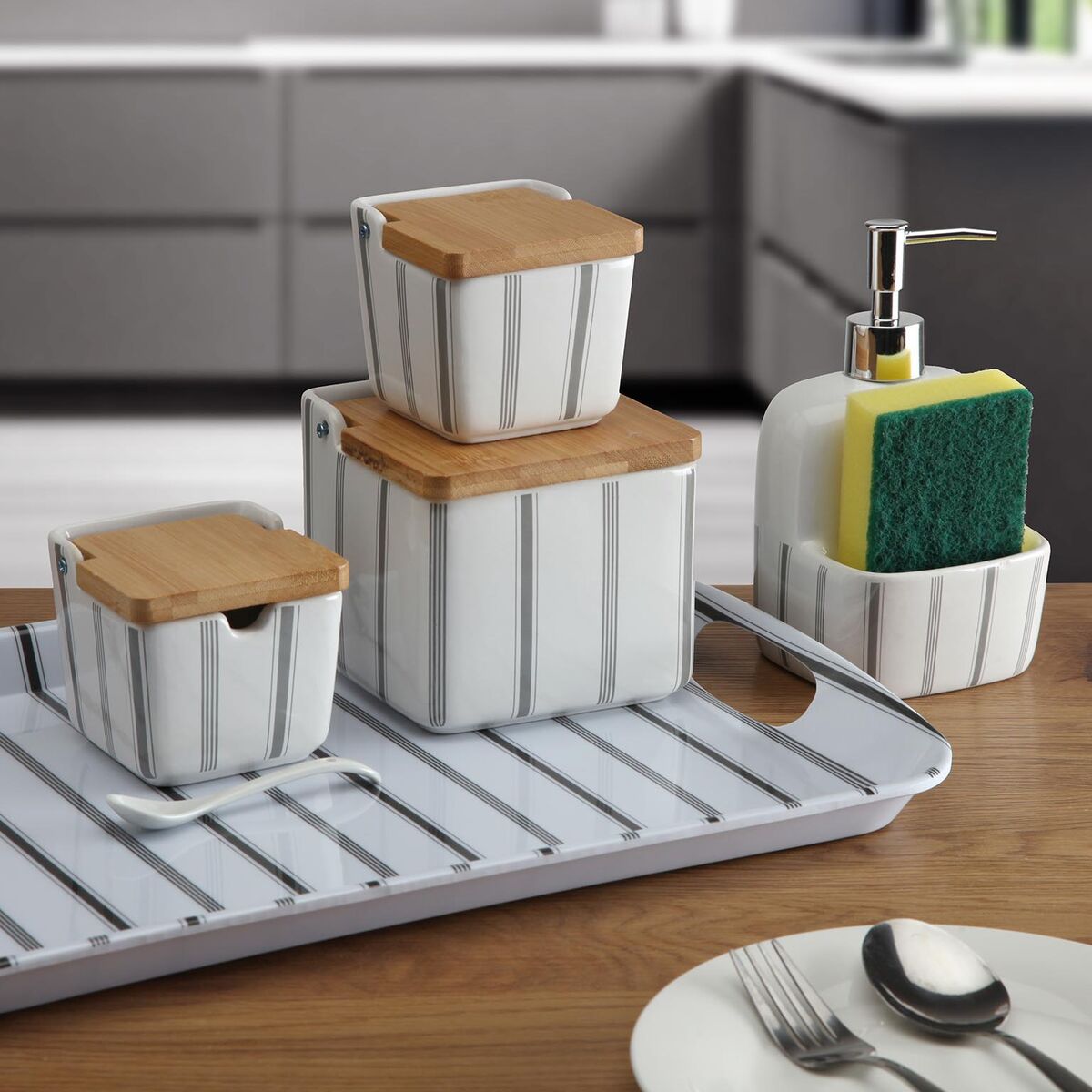 Image secondaire de Distributeur de Savon Versa Céramique 9,4 x 17,8 x 10,5 cm