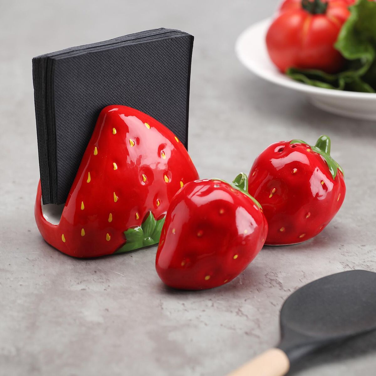 Image secondaire de Porte-serviettes Versa Céramique 9,5 X 10,1 X 7,4 CM Fraise