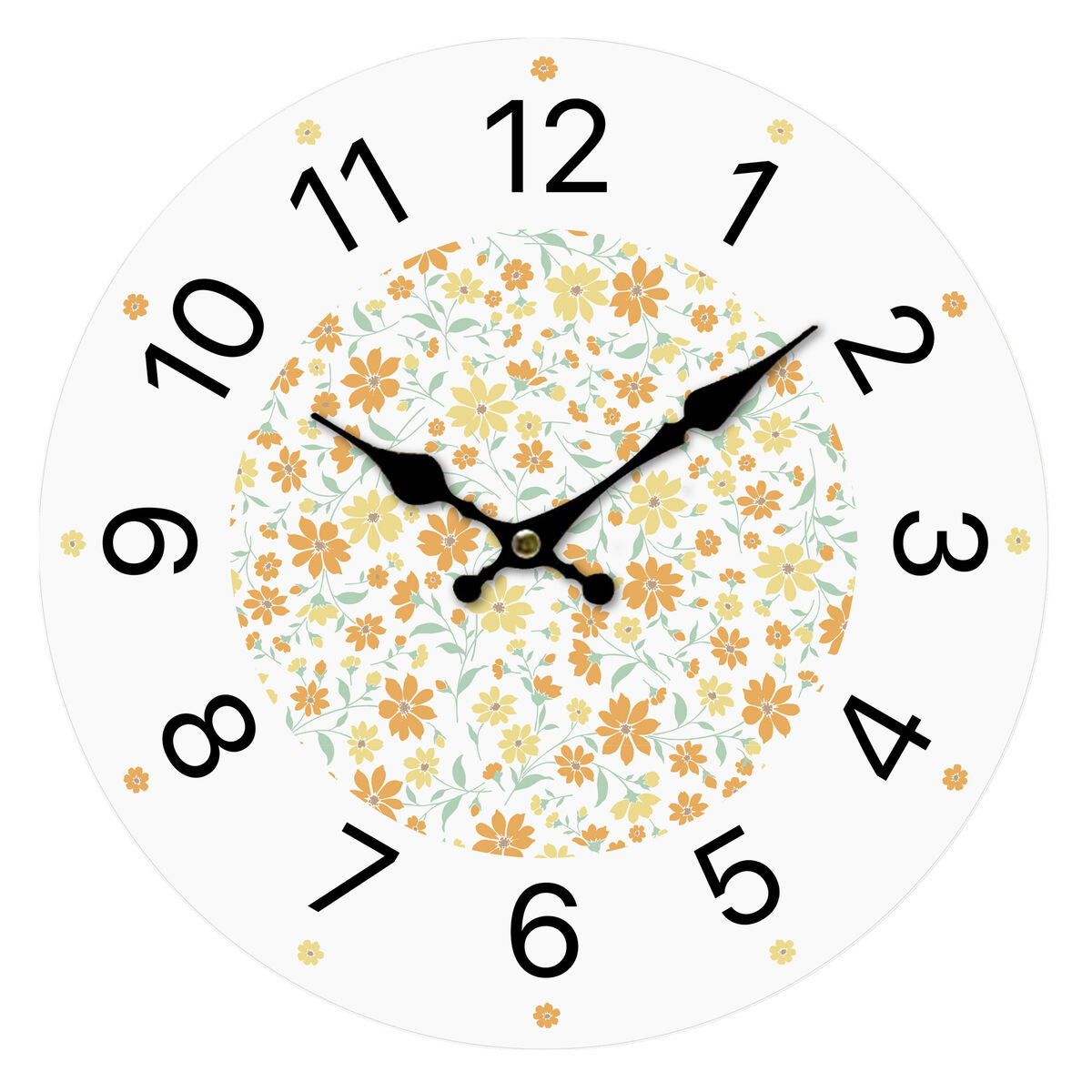 Horloge Murale Versa Bois Fleurs 4 x 30 x 30 cm