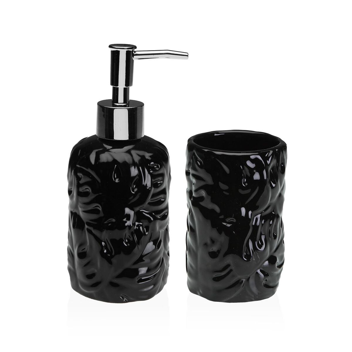 Ensemble de Bain Versa Noir Dolomite 6,8 x 17 x 6,8 cm