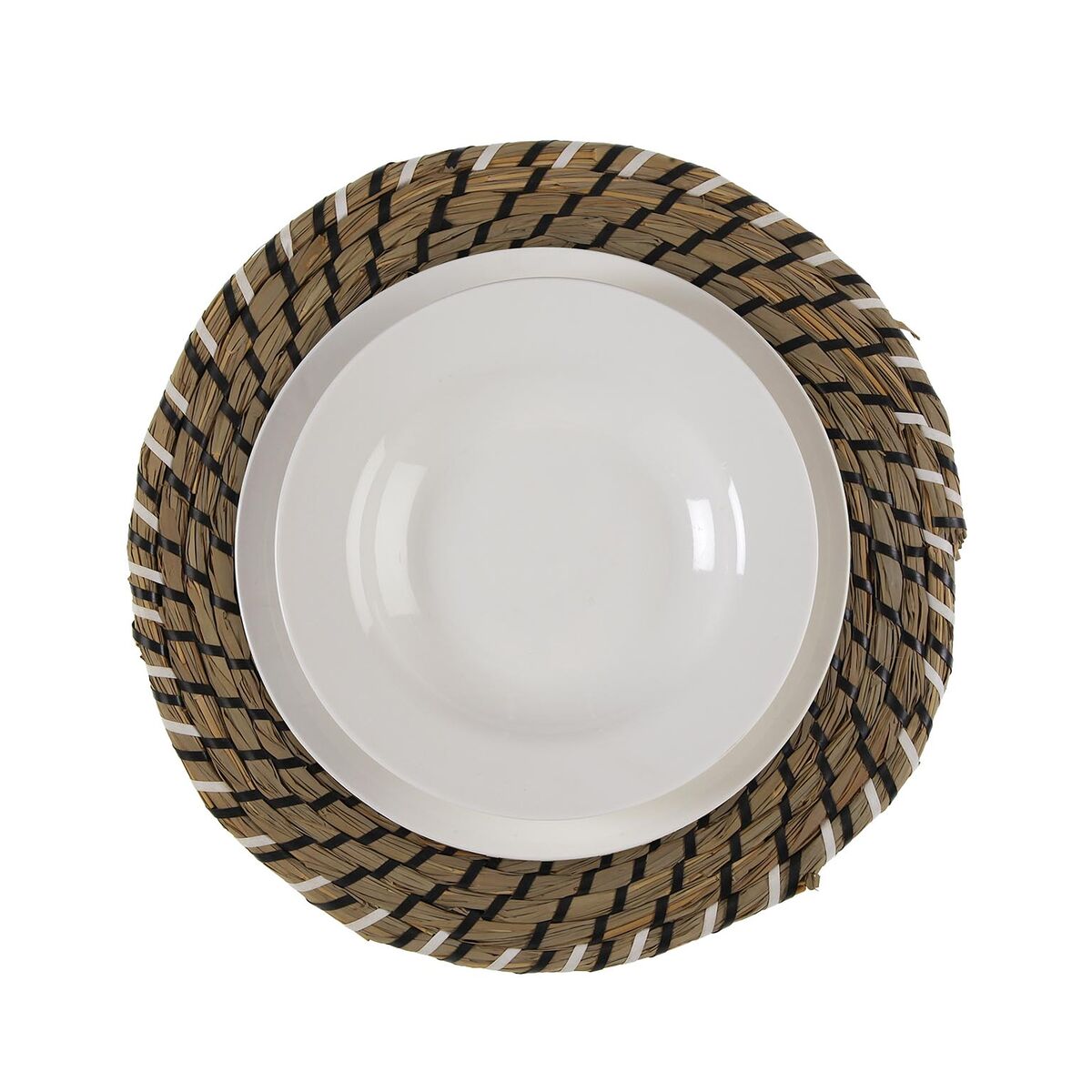 Image secondaire de Dessous de plat Versa Blanc Noir Textile Jacinthe d'eau 38 cm
