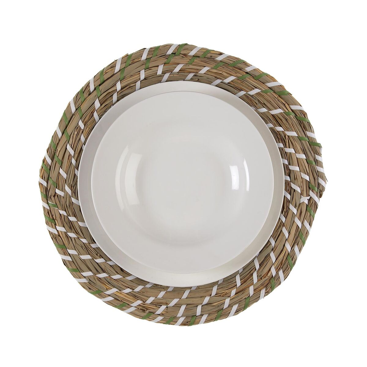 Image secondaire de Dessous de plat Versa Blanc Vert Textile Jacinthe d'eau 38 cm