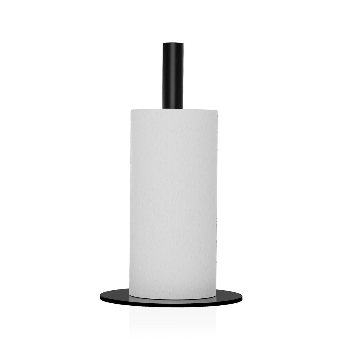 Kitchen Paper holder Versa Black Stainless steel Steel Iron Rubber wood 17 x 31 x 17 cm, view 2