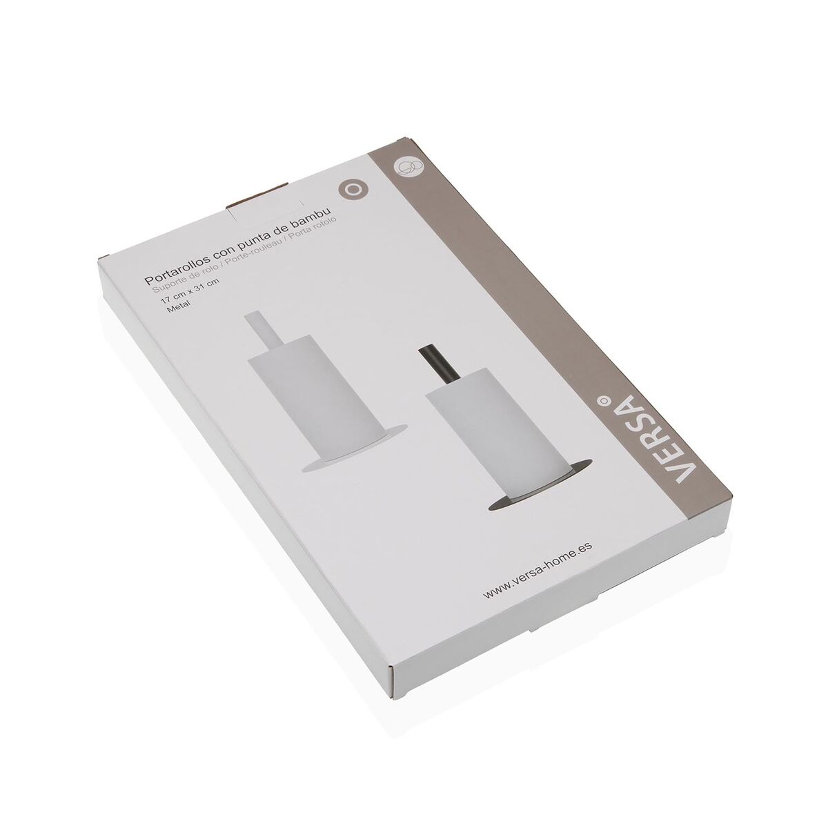 Kitchen Paper holder Versa Black Stainless steel Steel Iron Rubber wood 17 x 31 x 17 cm, view 3