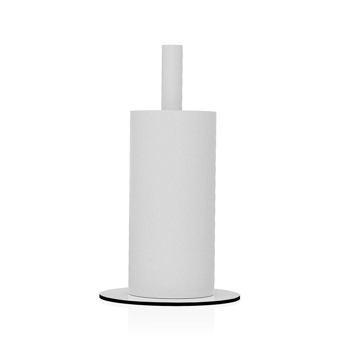 Kitchen Paper holder Versa White Stainless steel Steel Iron Rubber wood 17 x 31 x 17 cm, view 2