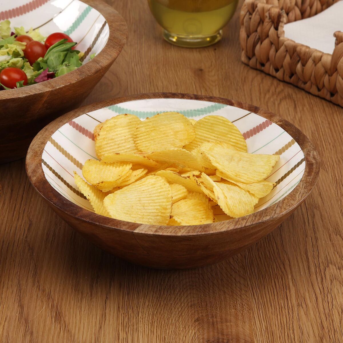 Salad Bowl Versa Flint Mango wood 24 x 7 x 24 cm, view 3