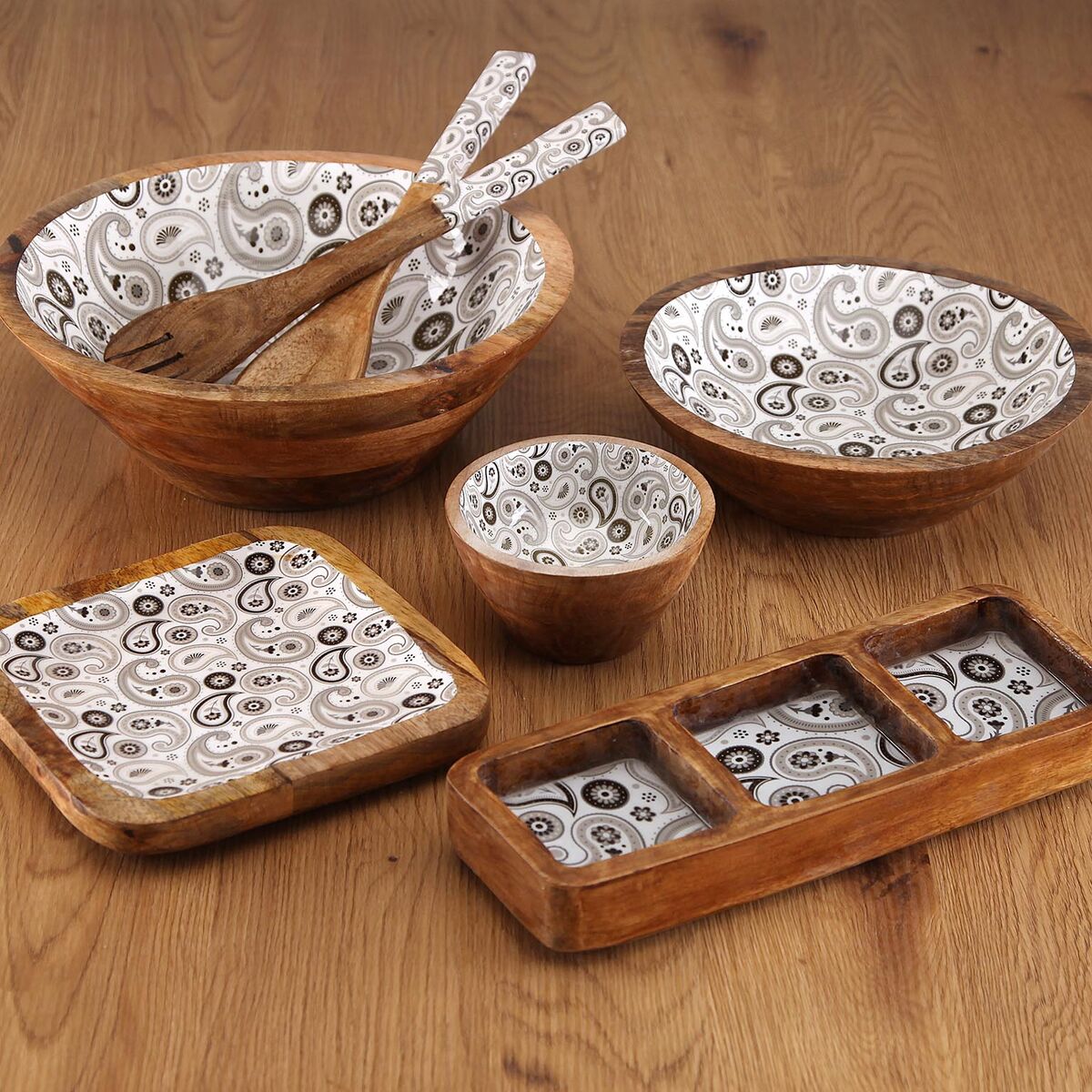 Kitchen Utensils Set Versa Glob Mango wood 6 x 1 x 30 cm, view 4