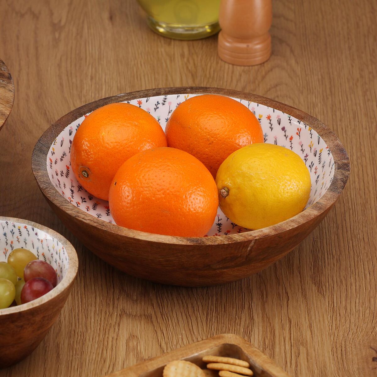 Salad Bowl Versa Blume Mango wood 24 x 7 x 24 cm, view 3