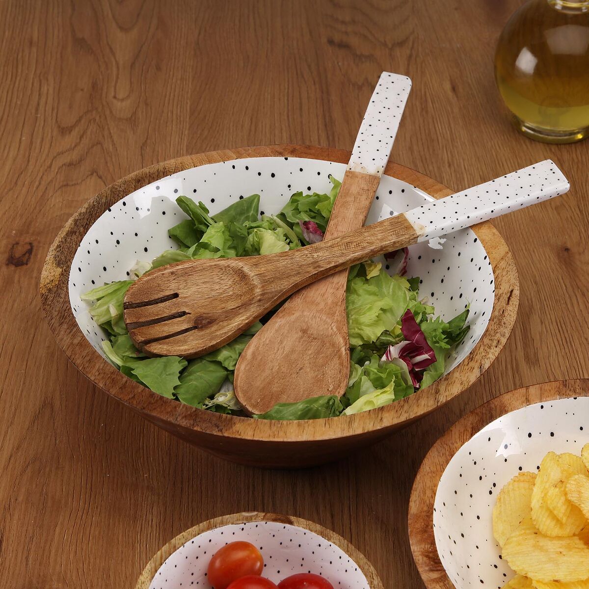 Kitchen Utensils Set Versa Speckle Mango wood 6 x 1 x 30 cm, view 2