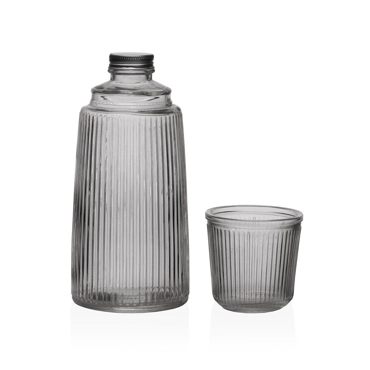 Bouteille d'eau Versa Noir verre Aluminium 10,3 x 26 x 10,3 cm