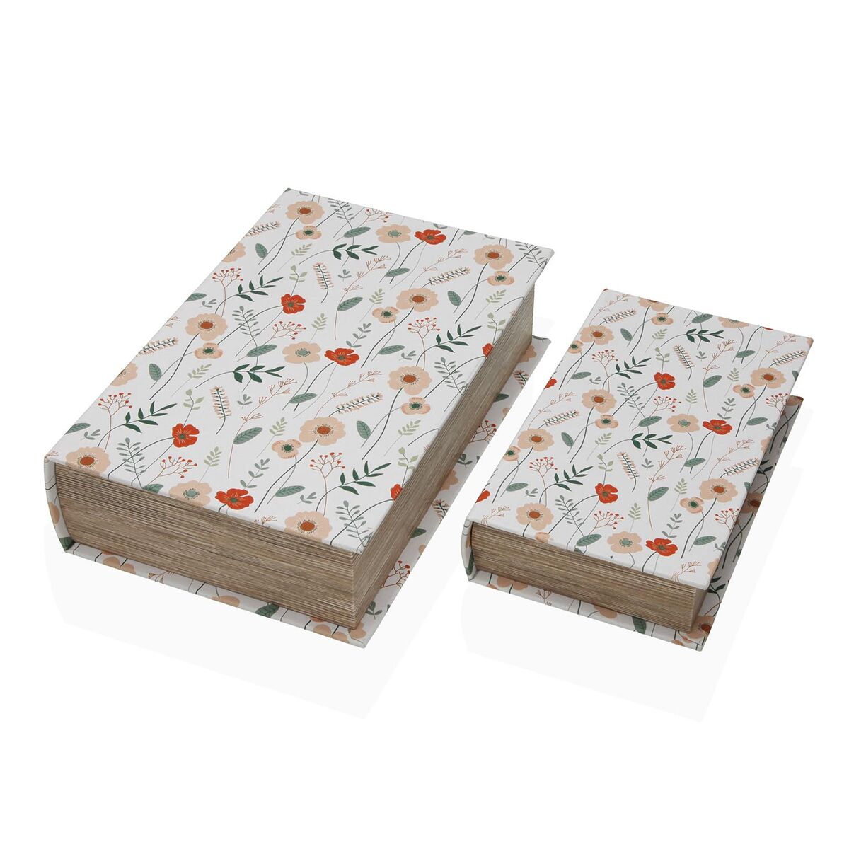 Image secondaire de Boîte Décorative Versa Verdi Toile Bois MDF Fleurs Livre