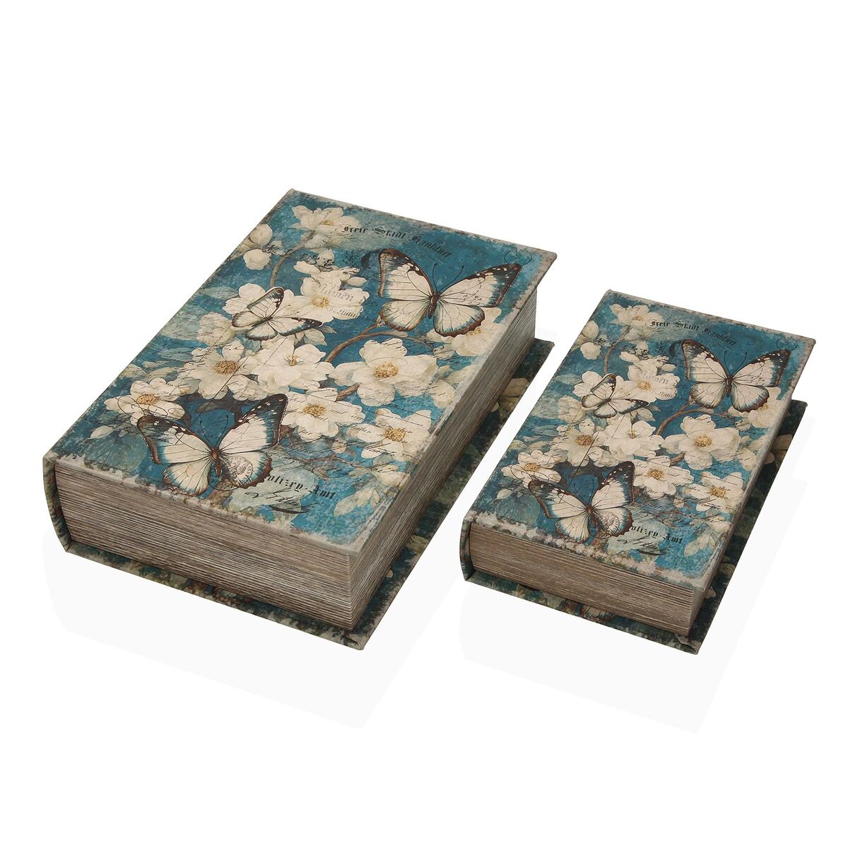 Image secondaire de Boîte Décorative Versa Toile Bois MDF Fleurs Livre