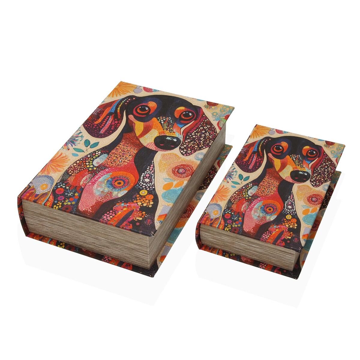 Image secondaire de Boîte Décorative Versa Toile Bois MDF Livre Chien