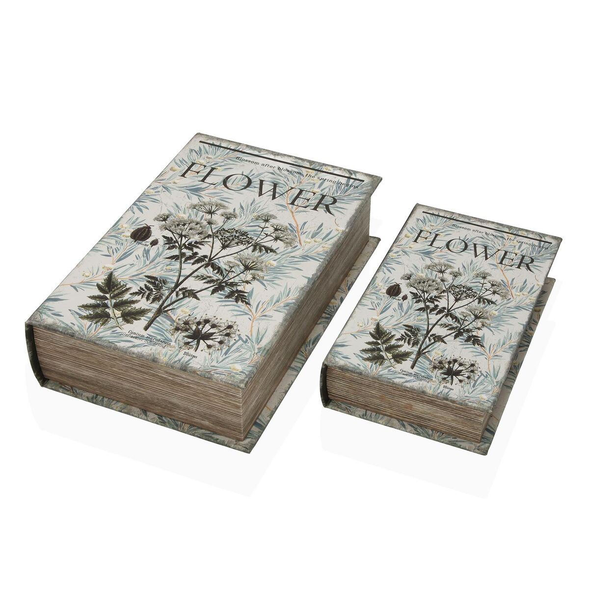 Image secondaire de Boîte Décorative Versa Toile Bois MDF Fleurs Livre