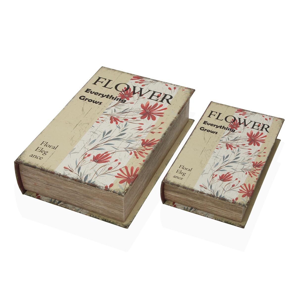 Image secondaire de Boîte Décorative Versa Toile Bois MDF Fleurs Livre