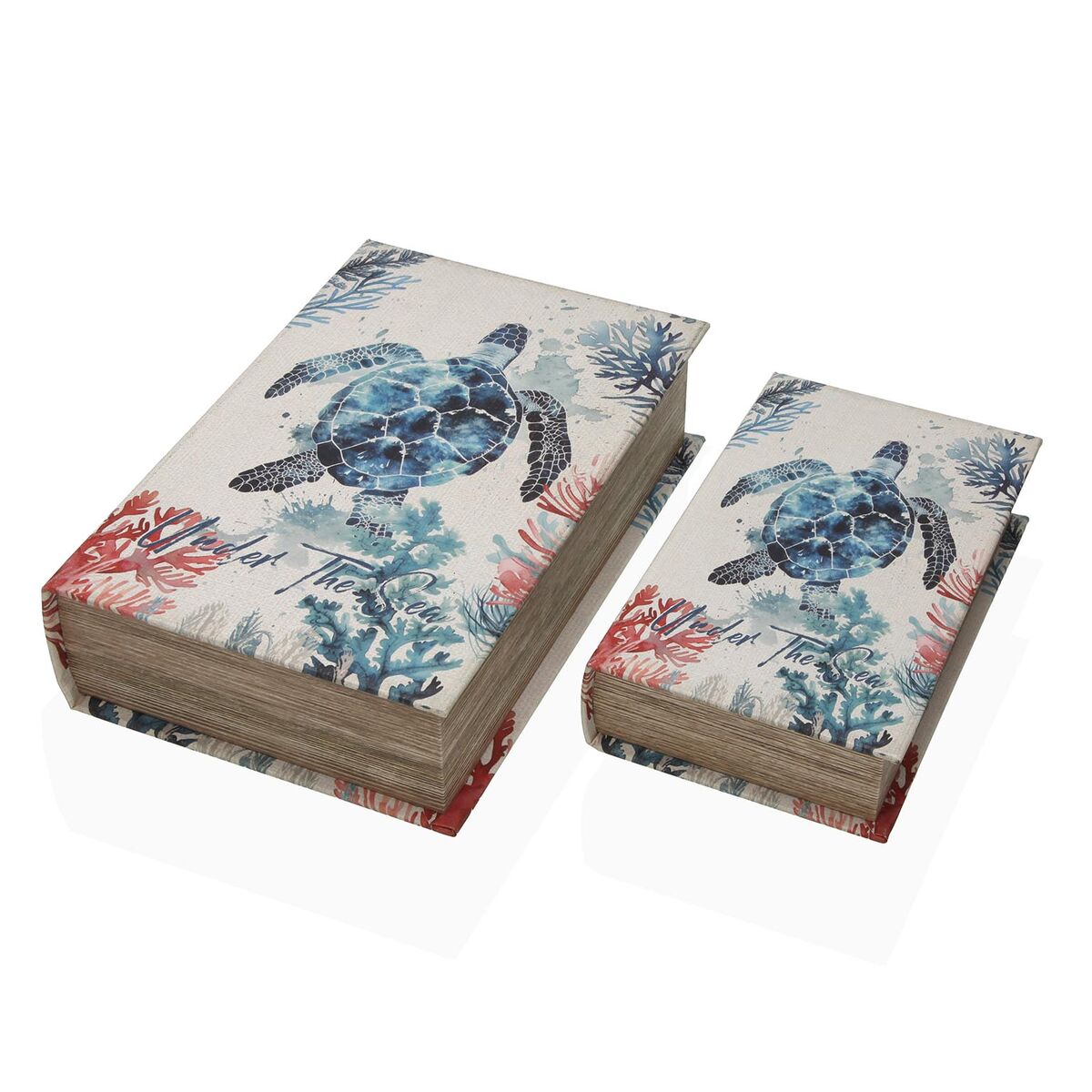 Image secondaire de Boîte Décorative Versa Toile Bois MDF Livre Tortue