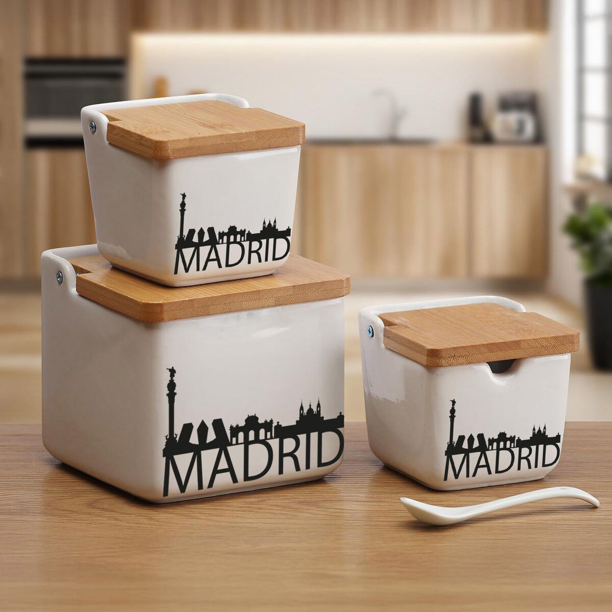 Image secondaire de Salière et Poivrière Versa Madrid Céramique 12,2 x 11,5 x 12,2 cm