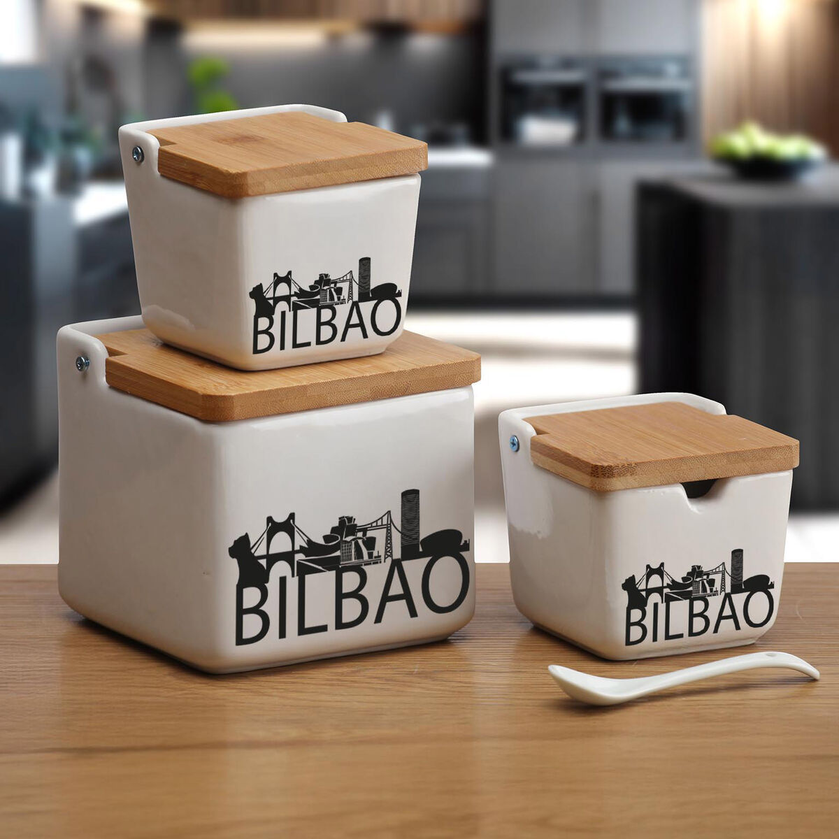 Image secondaire de Salière et Poivrière Versa Bilbao Céramique 12,2 x 11,5 x 12,2 cm