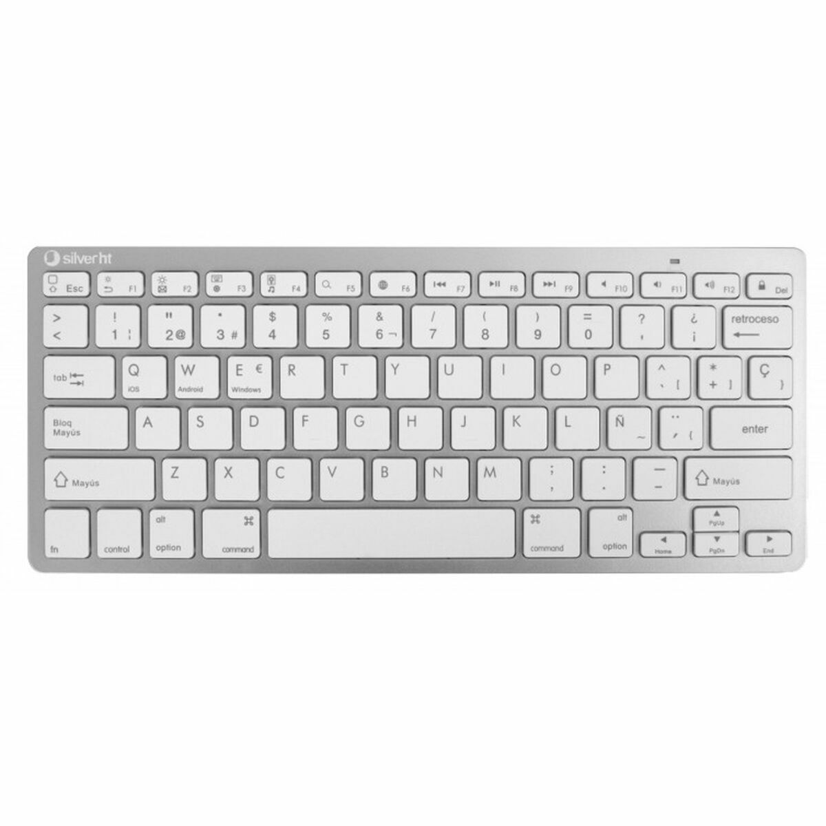 Picture of Keyboard Silver Electronics 111938640199 Silver Spanish Qwerty