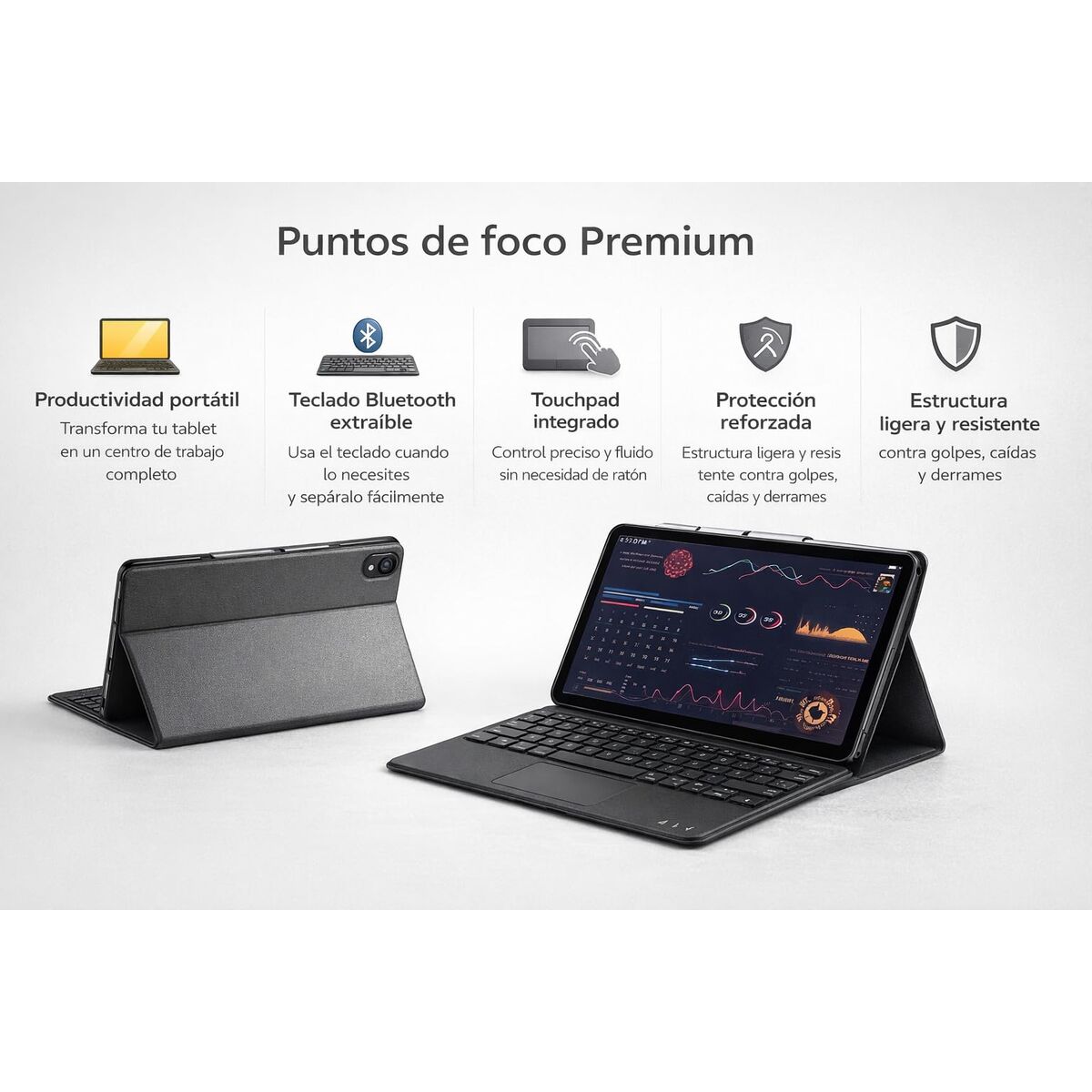 Bild von Tablet cover Silver HT 11201174019 Black