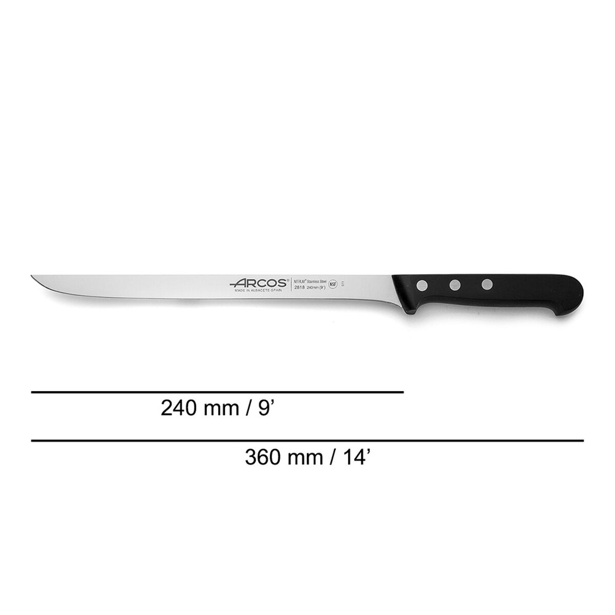Image secondaire de Couteau à jambon Arcos serie universal Acier 24 cm