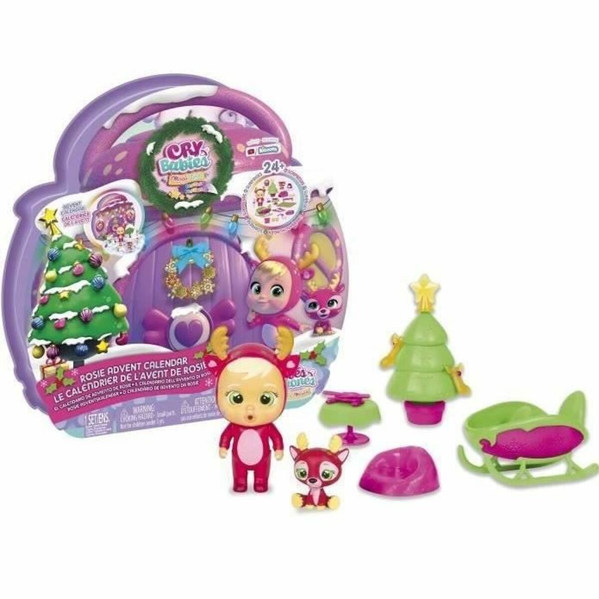 Playset IMC Toys Cry Babies Rosie's Advent Calendar + 3 ans 24 Pièces