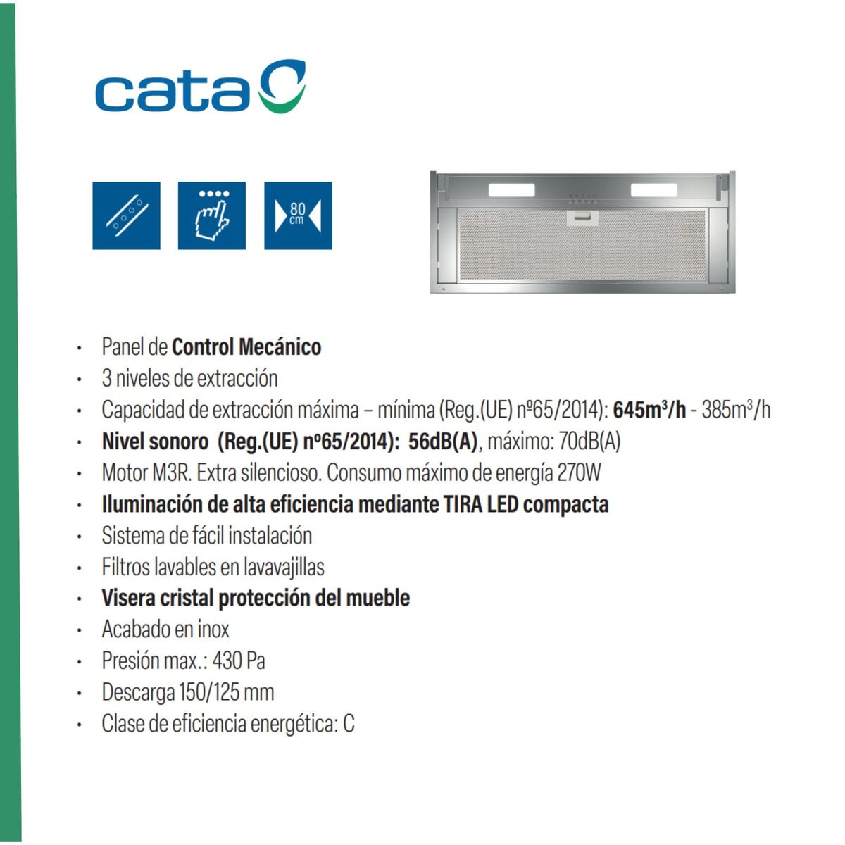 Conventional Hood Cata ARMONIA80X Steel