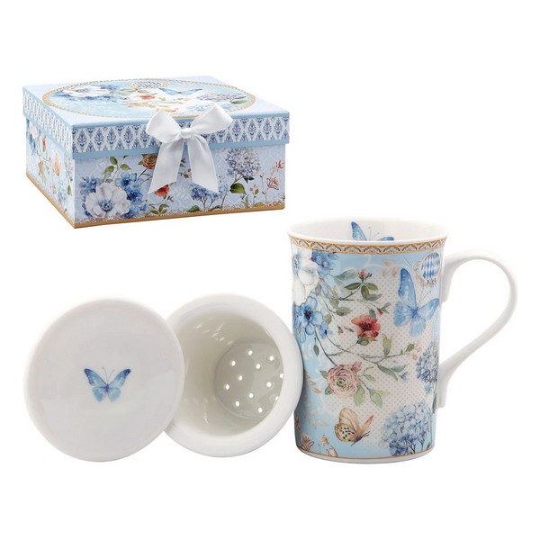 Cup with Tea Filter 116229 Butterfly Blue