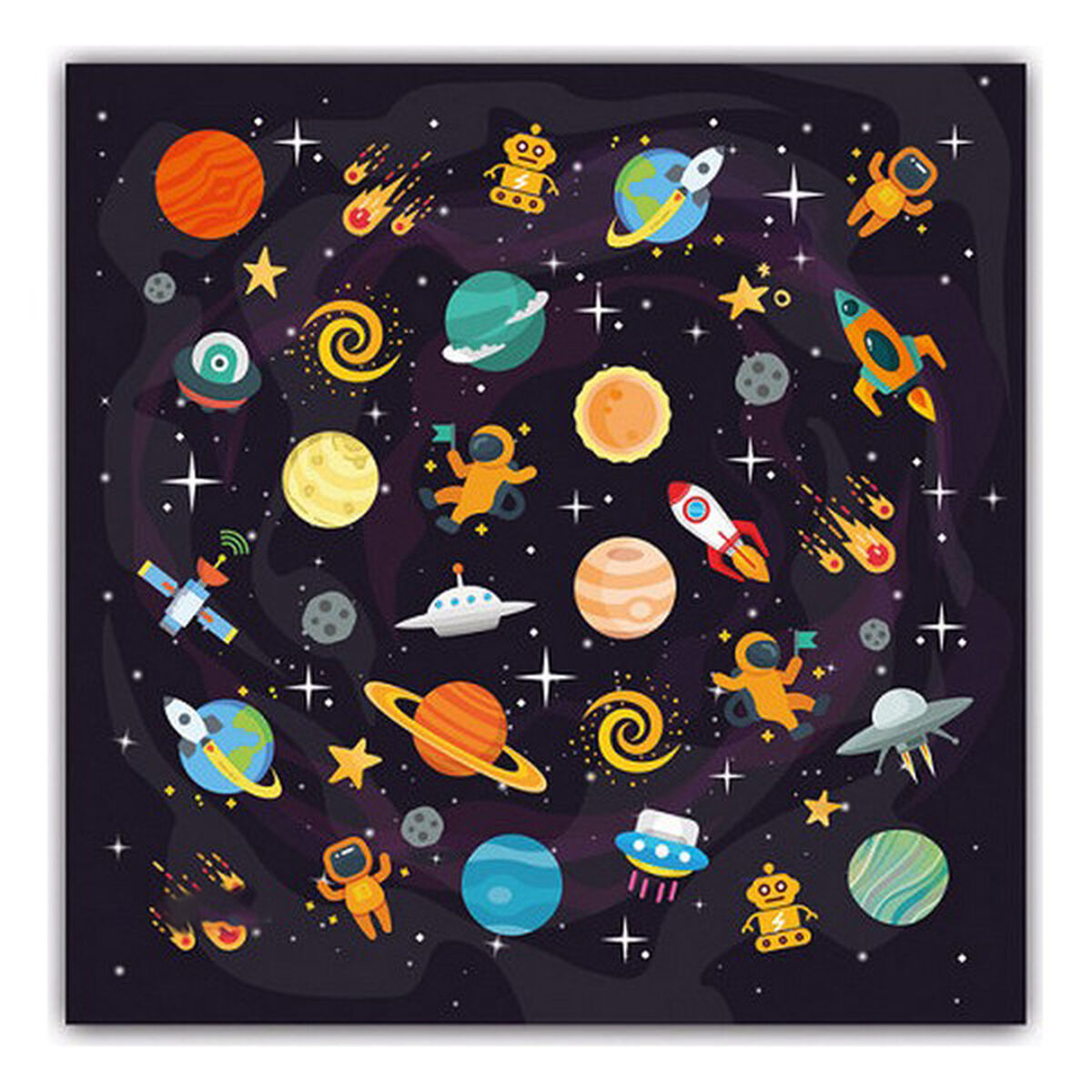 Hygiënisch en herbruikbaar gezichtsmasker gemaakt van stof Space Kinderen