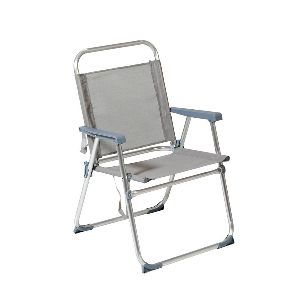 Beach Chair Grey Aluminium 22 mm (52 x 56 x 80 cm)