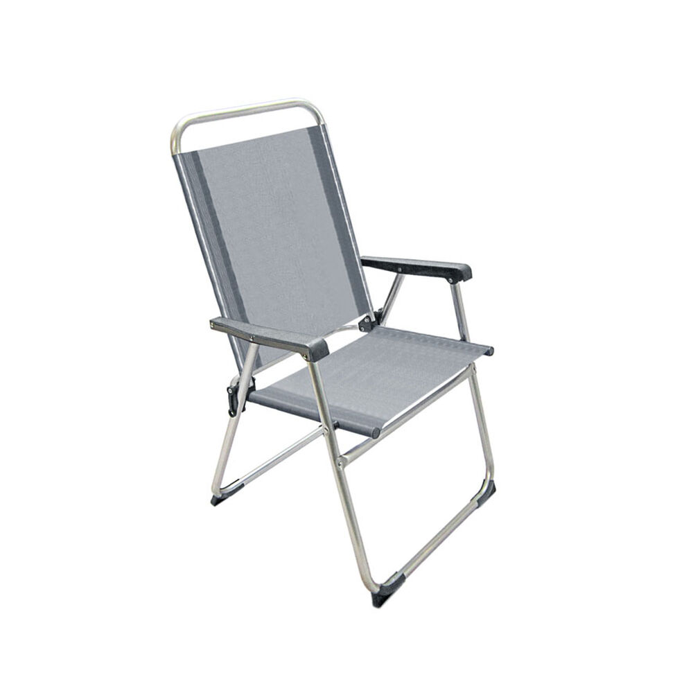 Beach Chair Grey Aluminium 22 mm (52 x 56 x 92 cm)