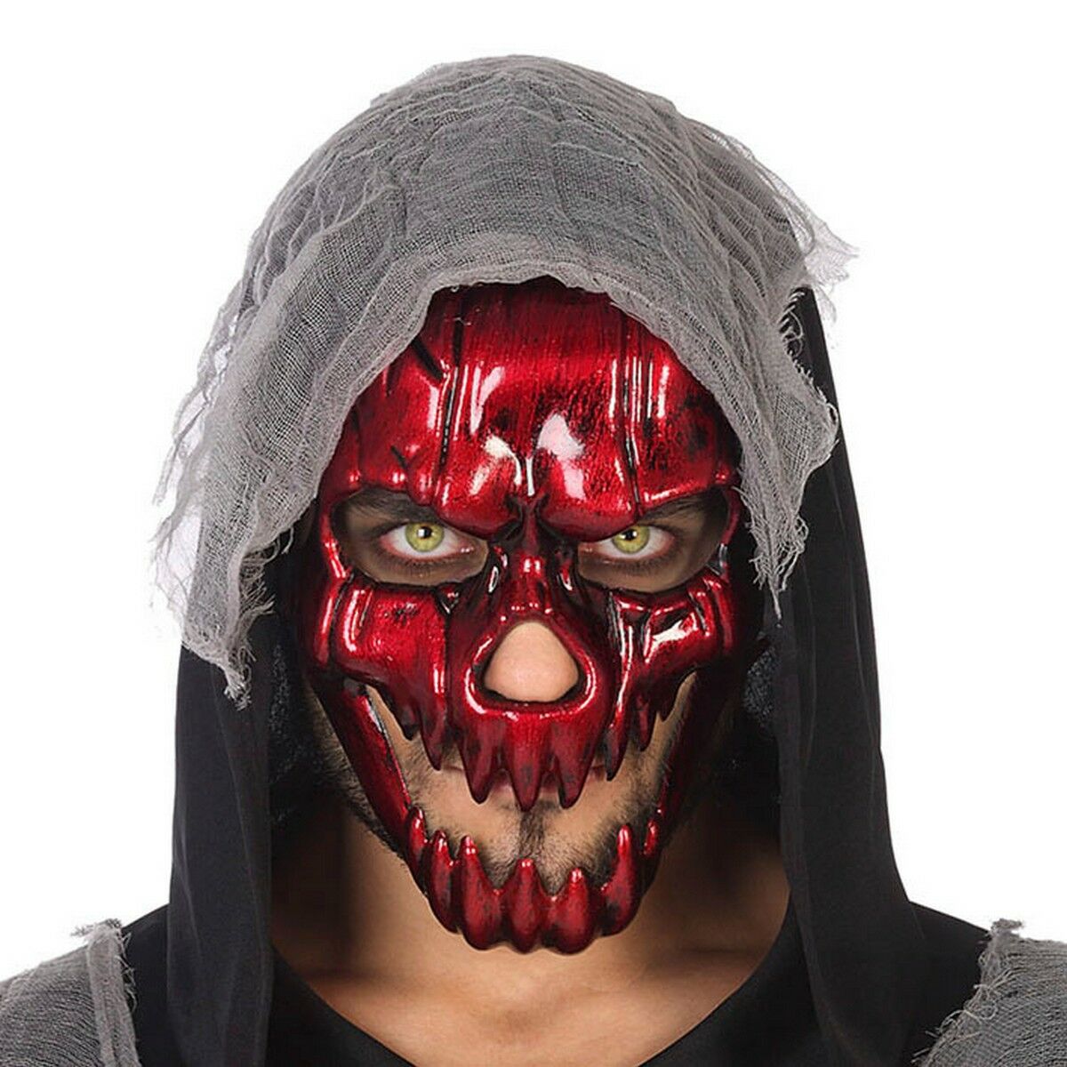 Masque Rouge intense Crâne Halloween