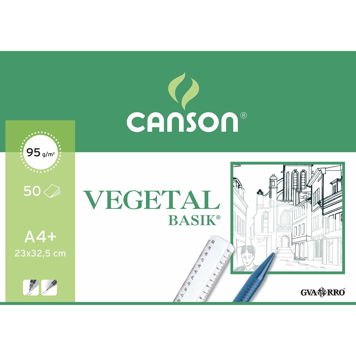 Bloc à dessin Canson Papier végétal A4+ 50 Volets (23 x 32,5 cm)