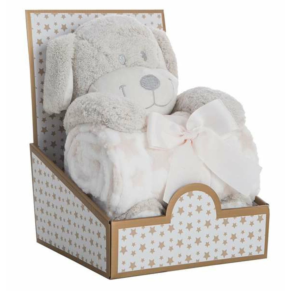Geschenkset voor baby's Coralina Polyester Knuffel Deken Hond 100 x 75 cm