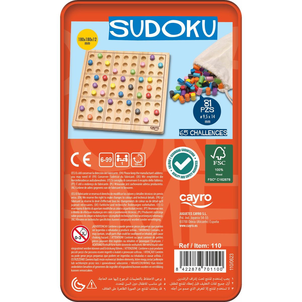 Sudoku Cayro 18 x 18 x 1,2 cm 81 Części
