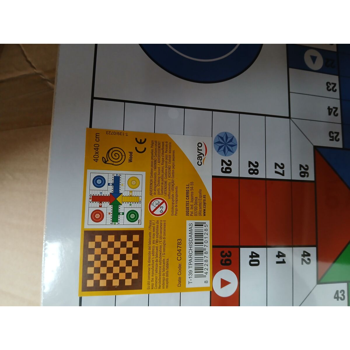 Parchís, Chess and Checkers Board Cayro T-139 (40 x 40 cm) 40 x 40 cm