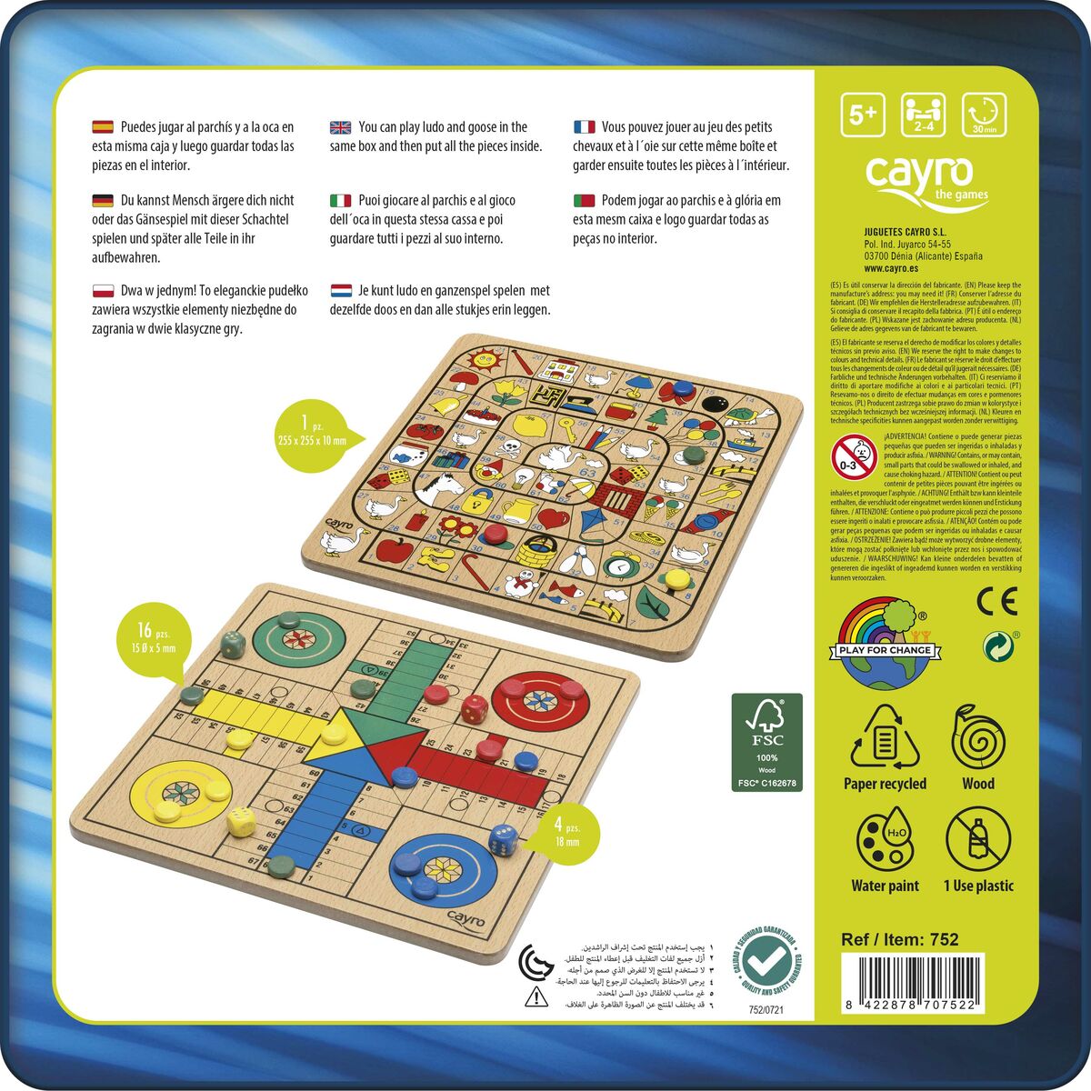 Parchís and Oca Board Cayro