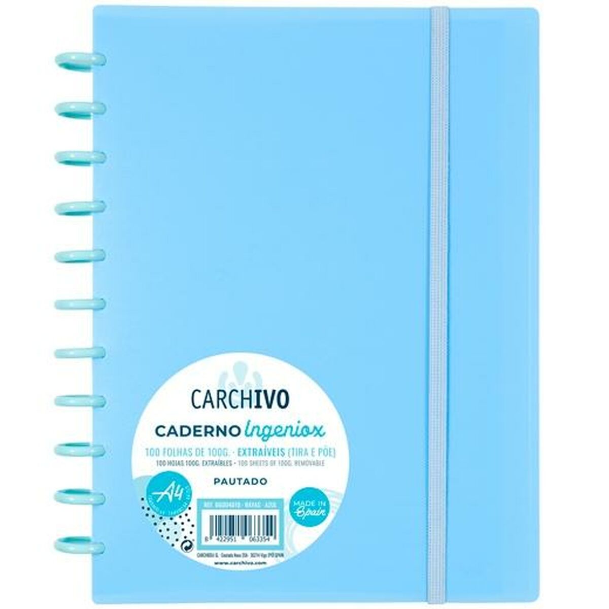 Cahier Carchivo Ingeniox Bleu clair A4 100 Volets