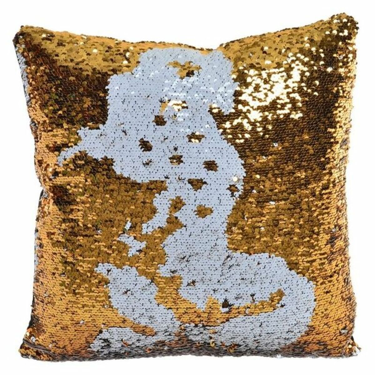 Cushion DKD Home Decor Polyester Sequins (40 x 40 cm)