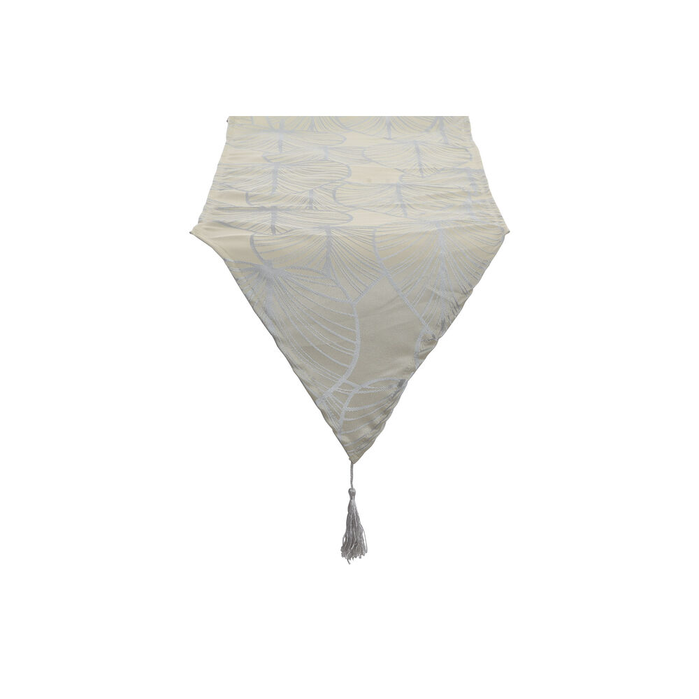Table Runner DKD Home Decor Beige Grey Polyester (35 x 135 x 0.5 cm)