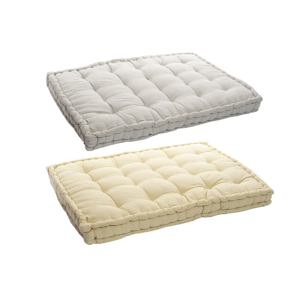 Cushion DKD Home Decor Floor Grey Beige Polyester Aluminium 80 % cotton (120 x 80 x 13 cm) (2 Units)