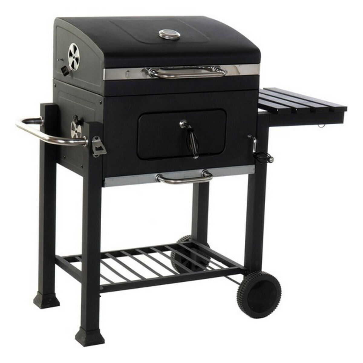 Barbecue a Carbone con Coperchio e Ruote DKD Home Decor Nero Metallo Acciaio 140 x 60 x 10...