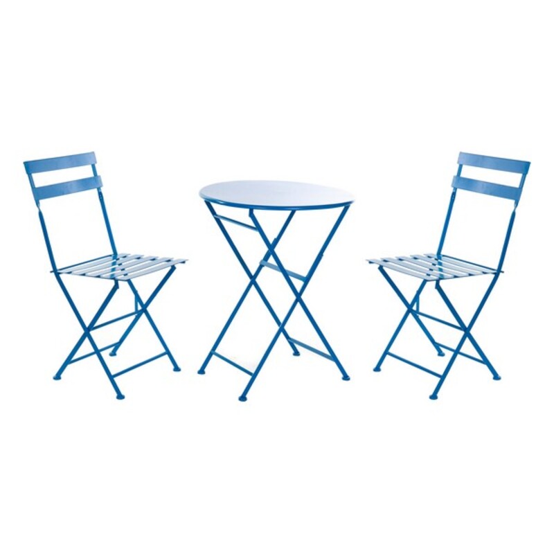 Table set with 2 chairs DKD Home Decor Blue Metal (3 pcs)